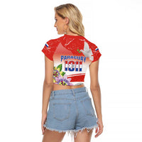 Paraguay 1811 Independence Day Raglan Cropped T Shirt Grunge Flag Mix Passion Flowers