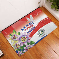 Paraguay 1811 Independence Day Rubber Doormat Grunge Flag Mix Passion Flowers