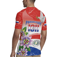 Paraguay 1811 Independence Day Rugby Jersey Grunge Flag Mix Passion Flowers