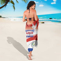 Paraguay 1811 Independence Day Sarong Grunge Flag Mix Passion Flowers