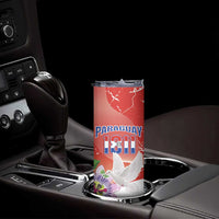 Paraguay 1811 Independence Day Skinny Tumbler Grunge Flag Mix Passion Flowers