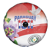 Paraguay 1811 Independence Day Spare Tire Cover Grunge Flag Mix Passion Flowers