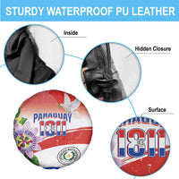 Paraguay 1811 Independence Day Spare Tire Cover Grunge Flag Mix Passion Flowers