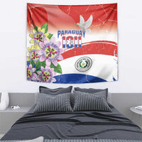 Paraguay 1811 Independence Day Tapestry Grunge Flag Mix Passion Flowers