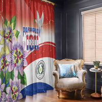Paraguay 1811 Independence Day Window Curtain Grunge Flag Mix Passion Flowers