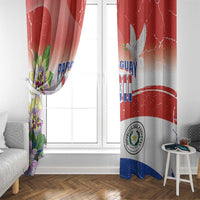 Paraguay 1811 Independence Day Window Curtain Grunge Flag Mix Passion Flowers
