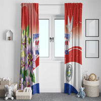 Paraguay 1811 Independence Day Window Curtain Grunge Flag Mix Passion Flowers