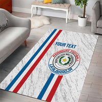 Custom Paraguay Football Area Rug Vamos Albirroja
