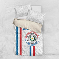 Custom Paraguay Football Bedding Set Vamos Albirroja