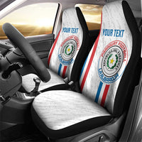 Custom Paraguay Football Car Seat Cover Vamos Albirroja