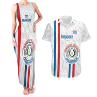 Custom Paraguay Football Couples Matching Tank Maxi Dress and Hawaiian Shirt Vamos Albirroja