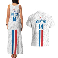 Custom Paraguay Football Couples Matching Tank Maxi Dress and Hawaiian Shirt Vamos Albirroja