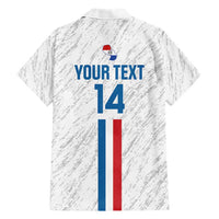 Custom Paraguay Football Family Matching Short Sleeve Bodycon Dress and Hawaiian Shirt Vamos Albirroja