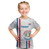 Custom Paraguay Football Kid T Shirt Vamos Albirroja