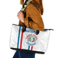 Custom Paraguay Football Leather Tote Bag Vamos Albirroja