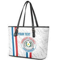 Custom Paraguay Football Leather Tote Bag Vamos Albirroja