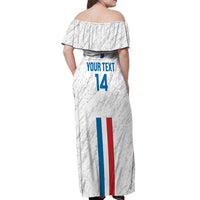 Custom Paraguay Football Off Shoulder Maxi Dress Vamos Albirroja