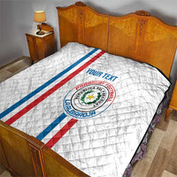 Custom Paraguay Football Quilt Vamos Albirroja