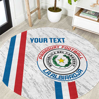 Custom Paraguay Football Round Carpet Vamos Albirroja