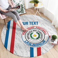 Custom Paraguay Football Round Carpet Vamos Albirroja