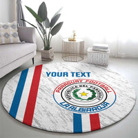 Custom Paraguay Football Round Carpet Vamos Albirroja
