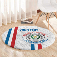 Custom Paraguay Football Round Carpet Vamos Albirroja