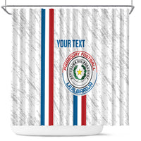 Custom Paraguay Football Shower Curtain Vamos Albirroja