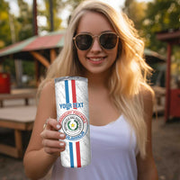 Custom Paraguay Football Skinny Tumbler Vamos Albirroja