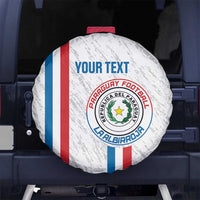 Custom Paraguay Football Spare Tire Cover Vamos Albirroja