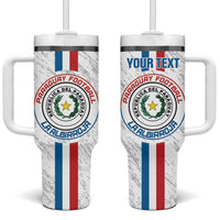 Custom Paraguay Football Tumbler With Handle Vamos Albirroja