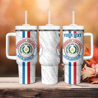 Custom Paraguay Football Tumbler With Handle Vamos Albirroja