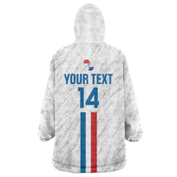 Custom Paraguay Football Wearable Blanket Hoodie Vamos Albirroja