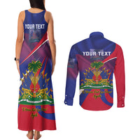 Personalised Haiti Flag Day Couples Matching Tank Maxi Dress and Long Sleeve Button Shirt Lest Us Remember Our Heroes - Wonder Print Shop