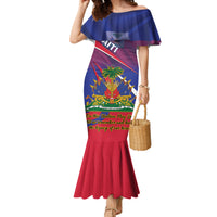 Personalised Haiti Flag Day Family Matching Mermaid Dress and Hawaiian Shirt Lest Us Remember Our Heroes - Wonder Print Shop