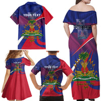 Personalised Haiti Flag Day Family Matching Off Shoulder Maxi Dress and Hawaiian Shirt Lest Us Remember Our Heroes - Wonder Print Shop