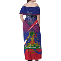 Personalised Haiti Flag Day Family Matching Off Shoulder Maxi Dress and Hawaiian Shirt Lest Us Remember Our Heroes - Wonder Print Shop