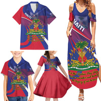 Personalised Haiti Flag Day Family Matching Summer Maxi Dress and Hawaiian Shirt Lest Us Remember Our Heroes - Wonder Print Shop