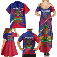 Personalised Haiti Flag Day Family Matching Summer Maxi Dress and Hawaiian Shirt Lest Us Remember Our Heroes - Wonder Print Shop
