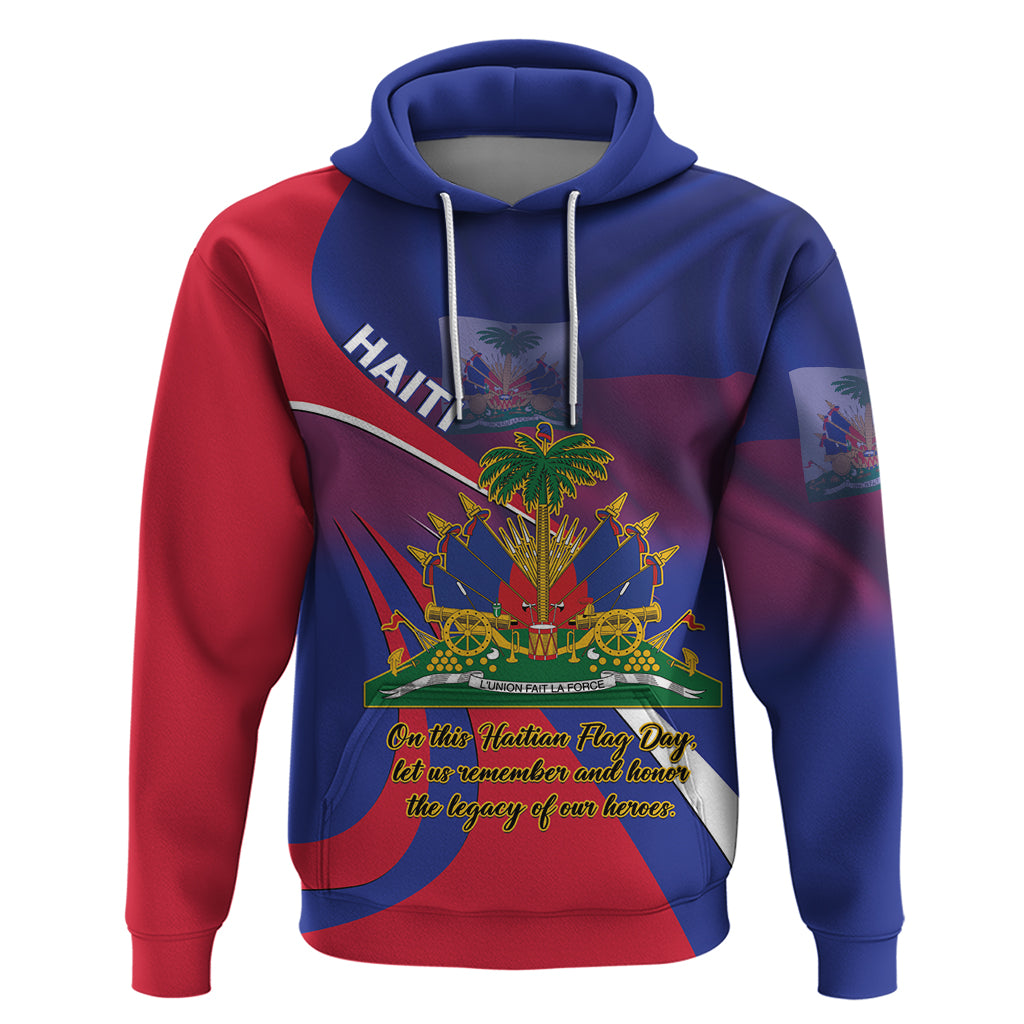 Personalised Haiti Flag Day Hoodie Lest Us Remember Our Heroes
