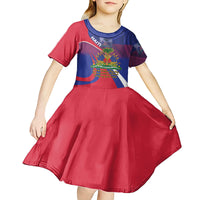 Personalised Haiti Flag Day Kid Short Sleeve Dress Lest Us Remember Our Heroes - Wonder Print Shop