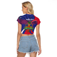 Personalised Haiti Flag Day Raglan Cropped T Shirt Lest Us Remember Our Heroes - Wonder Print Shop