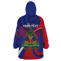 Personalised Haiti Flag Day Wearable Blanket Hoodie Lest Us Remember Our Heroes - Wonder Print Shop
