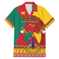 Personalised Cameroon National Day Family Matching Mermaid Dress and Hawaiian Shirt Cameroun Coat Of Arms With Atoghu Pattern - Wonder Print Shop