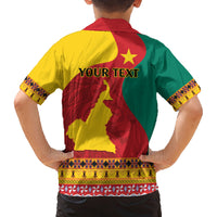 Personalised Cameroon National Day Family Matching Off The Shoulder Long Sleeve Dress and Hawaiian Shirt Cameroun Coat Of Arms With Atoghu Pattern - Wonder Print Shop