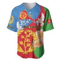 Eritrea Independence Day Baseball Jersey Eritrean Olive Branches 33rd Anniversary - Wonder Print Shop