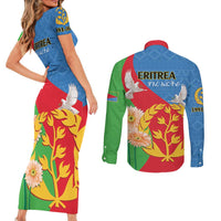 Eritrea Independence Day Couples Matching Short Sleeve Bodycon Dress and Long Sleeve Button Shirt Eritrean Olive Branches 33rd Anniversary - Wonder Print Shop
