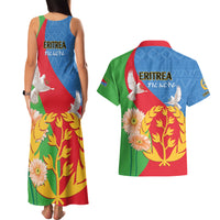 Eritrea Independence Day Couples Matching Tank Maxi Dress and Hawaiian Shirt Eritrean Olive Branches 33rd Anniversary - Wonder Print Shop