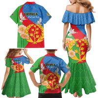 Eritrea Independence Day Family Matching Mermaid Dress and Hawaiian Shirt Eritrean Olive Branches 33rd Anniversary - Wonder Print Shop