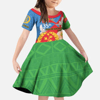 Eritrea Independence Day Family Matching Off Shoulder Short Dress and Hawaiian Shirt Eritrean Olive Branches 33rd Anniversary - Wonder Print Shop