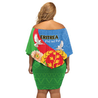 Eritrea Independence Day Family Matching Off Shoulder Short Dress and Hawaiian Shirt Eritrean Olive Branches 33rd Anniversary - Wonder Print Shop